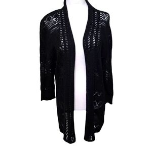 89th & Madison black quarter sleeve cardigan sweater size large